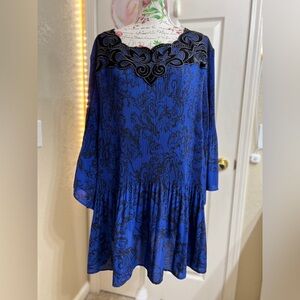 Catherines Blue and Black Patterned Tunic